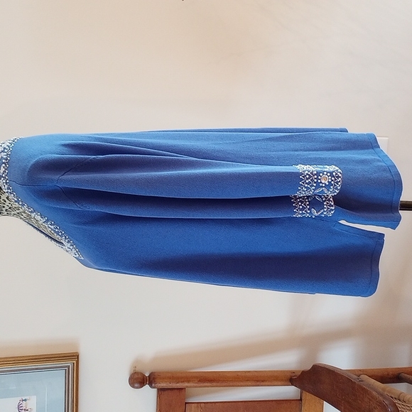 Bob Mackie Embellished 3/4 Sleeve Sweater Size:1X Color: Periwinkle - Picture 6 of 13